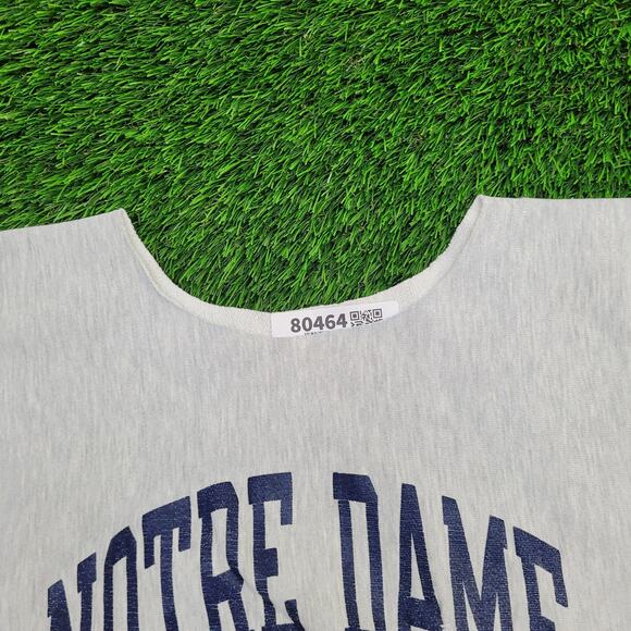 Vintage 90s Notre-Dame MBA Sweatshirt Medium 20x27 Gray USA - Picture 6 of 11